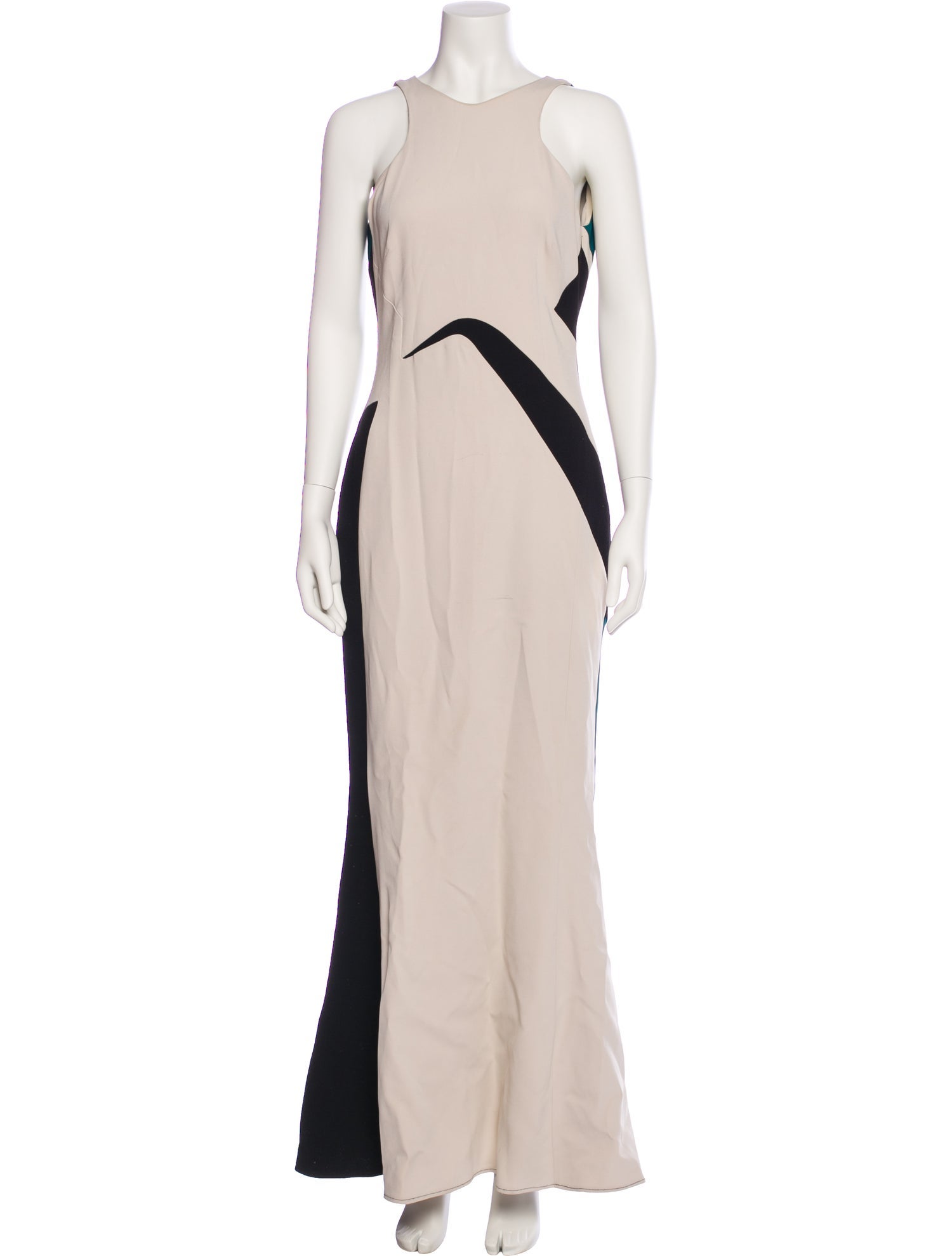 Antonio Berardi Colorblock Pattern Long Dress