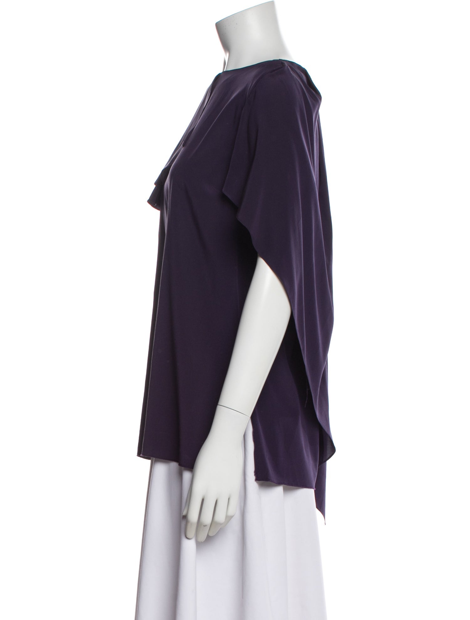 Antonio Berardi Silk Bateau Neckline Blouse
