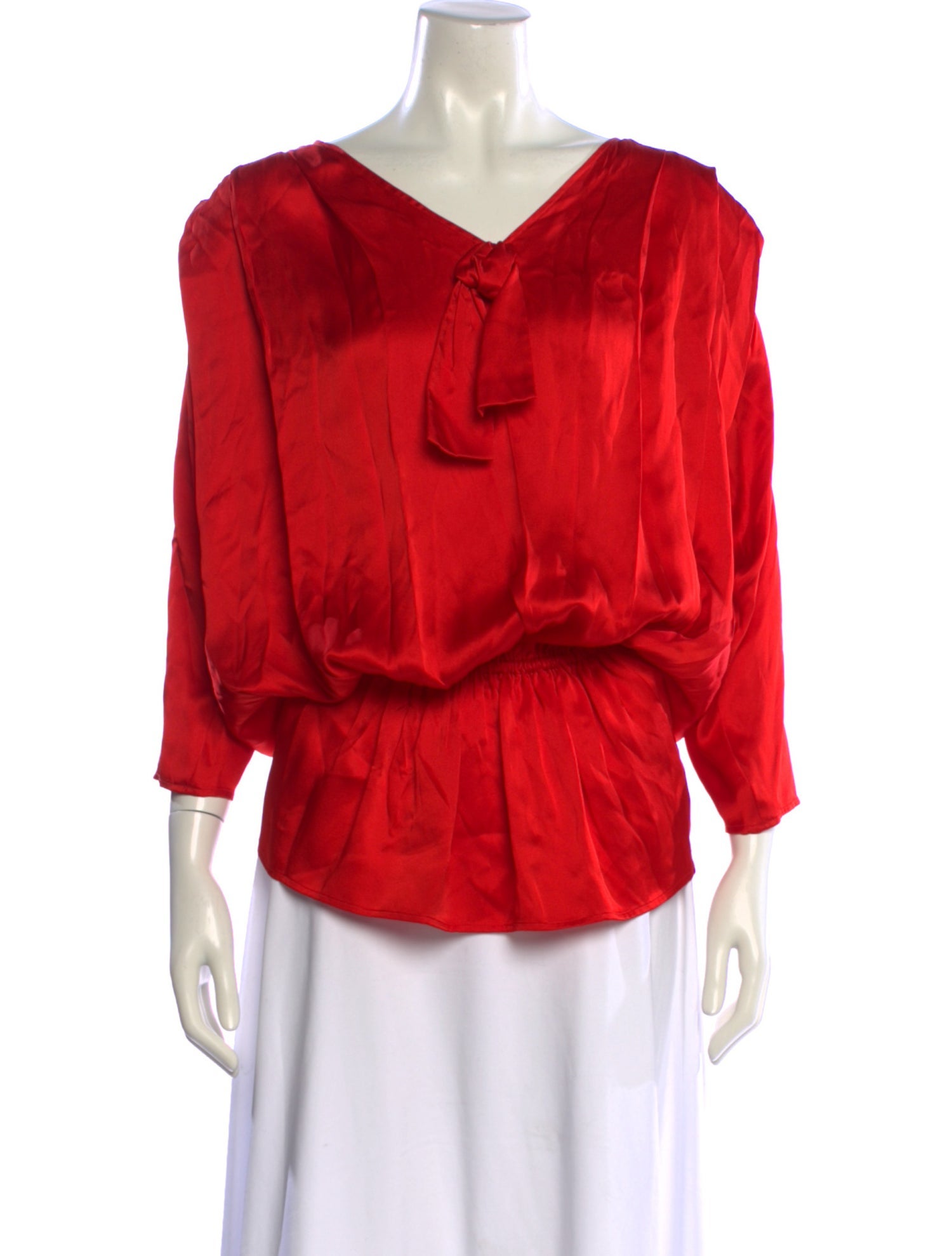André Courrèges Silk V-Neck Blouse