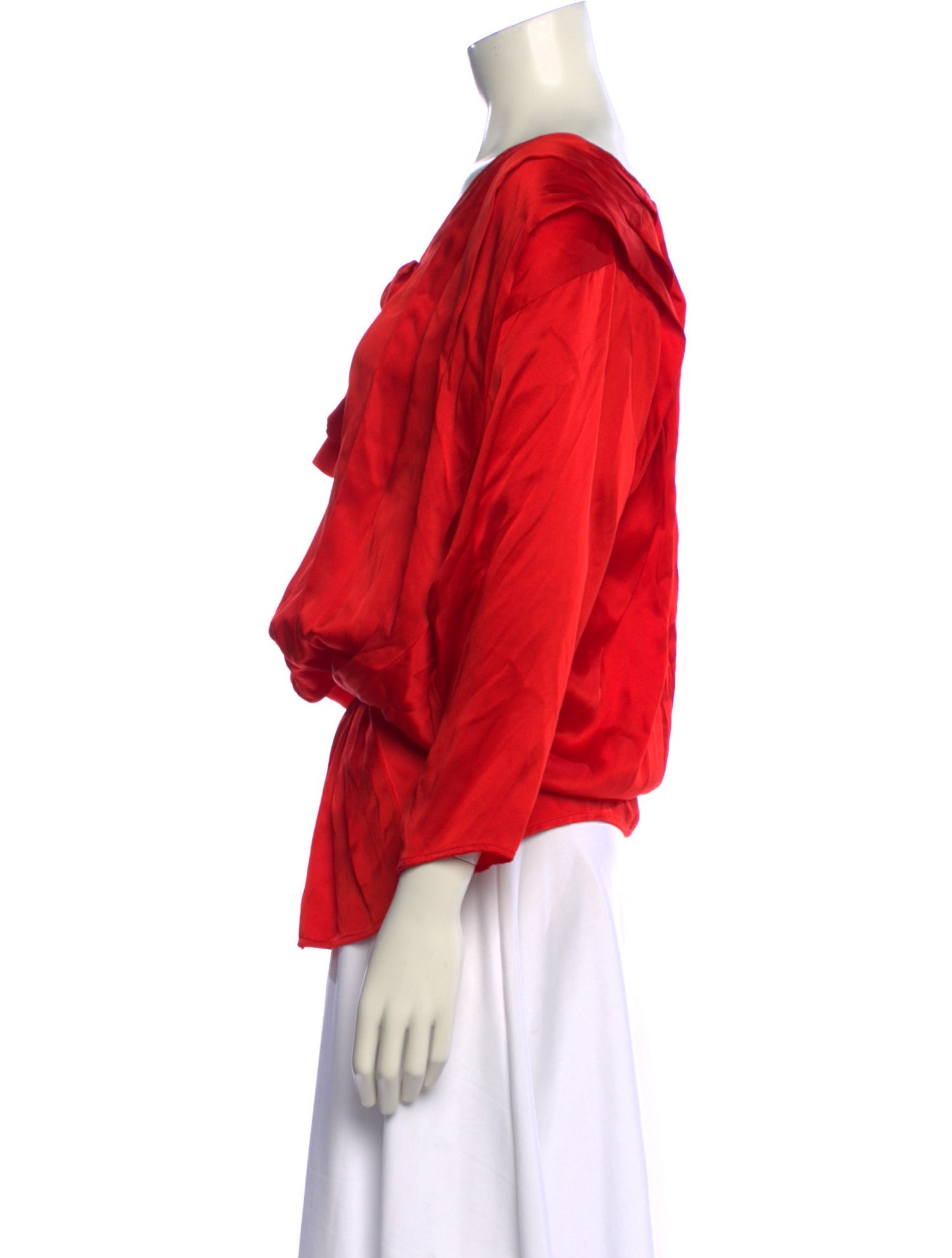 André Courrèges Silk V-Neck Blouse