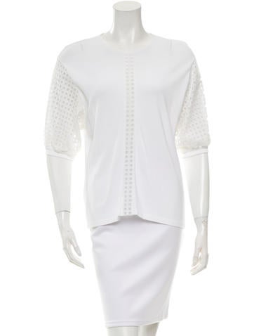 Andrew Gn Eyelet-Trimmed Top