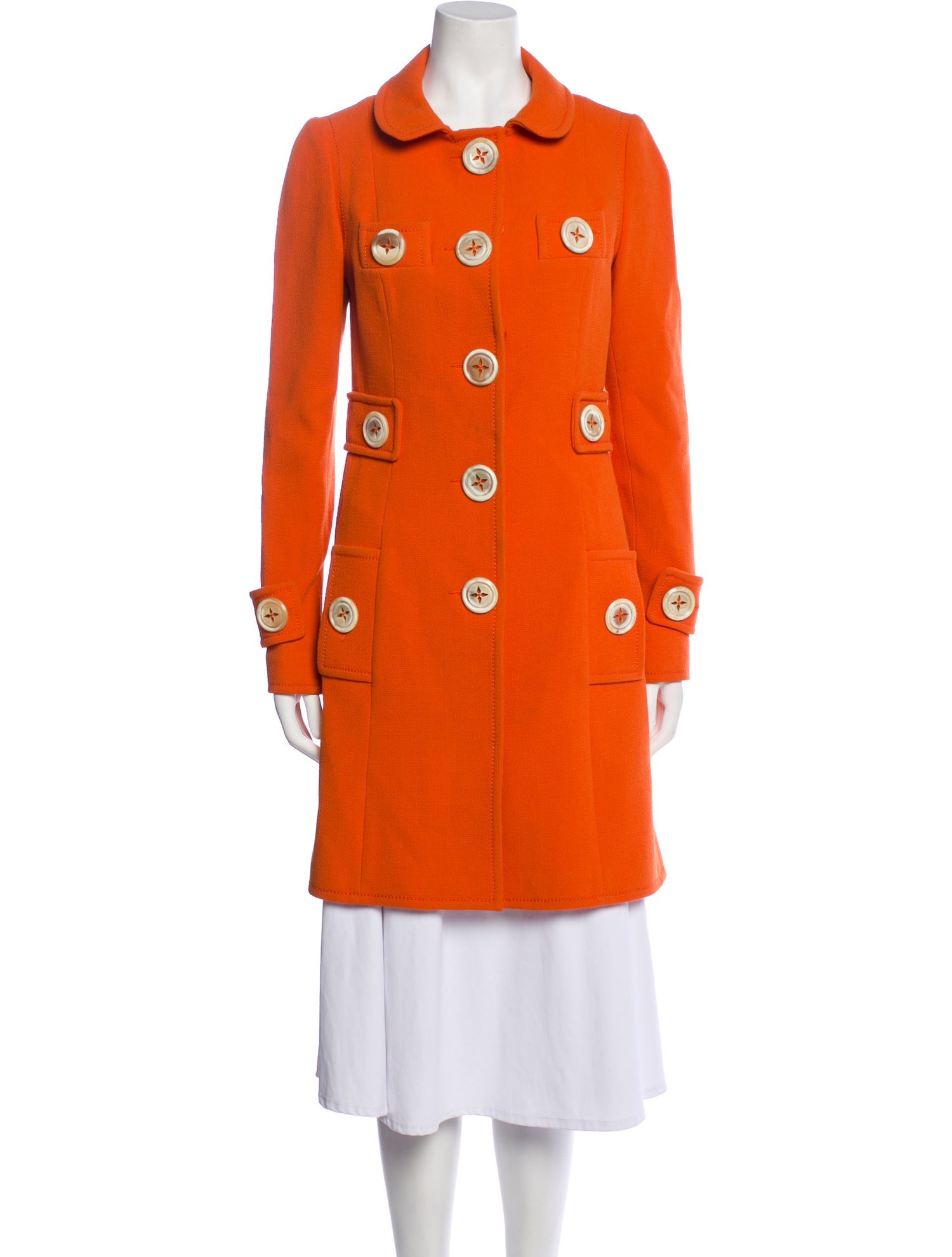 Andrew Gn Virgin Wool Coat Orange Coats, Clothing AND28515 The