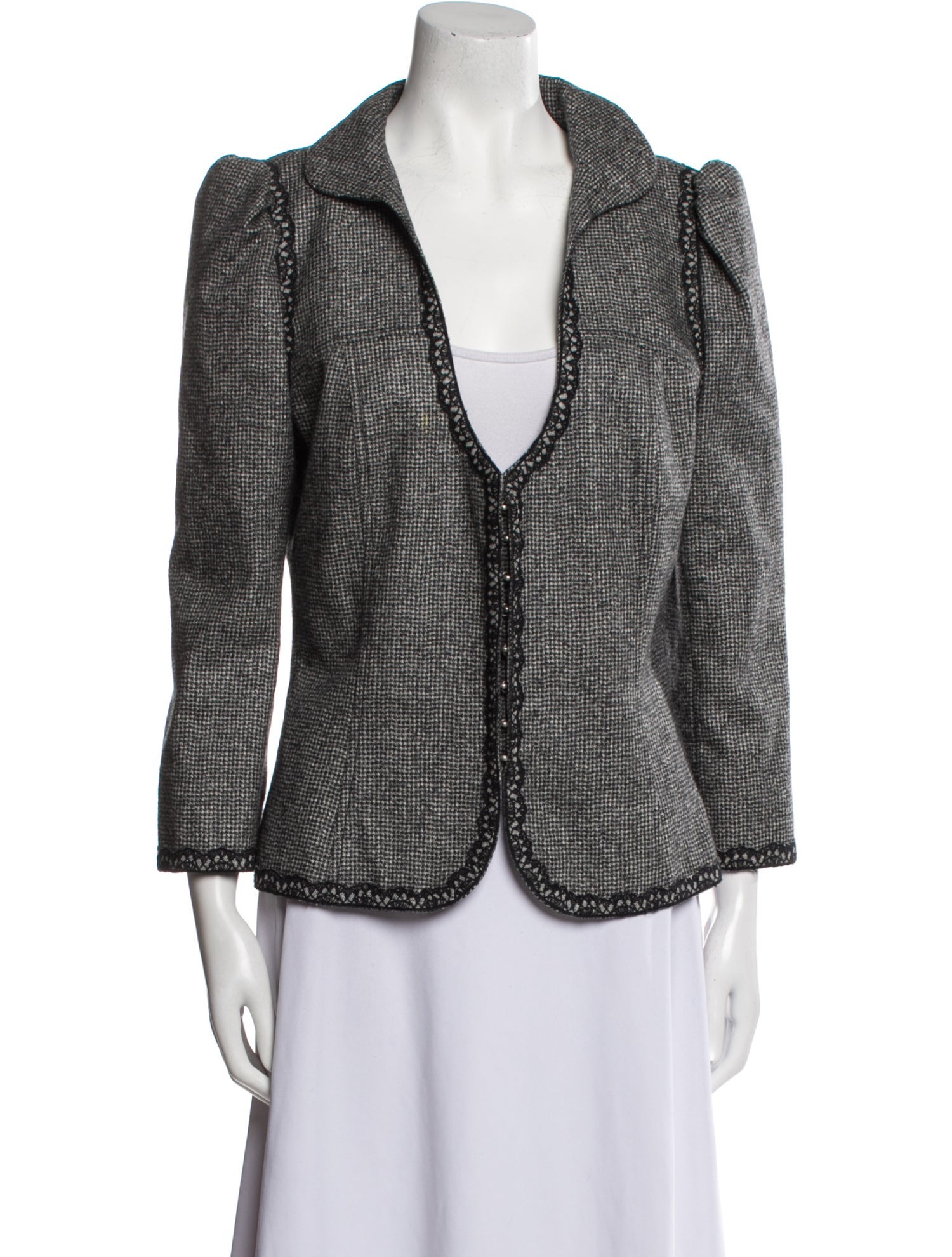 Andrew Gn Virgin Wool Printed Evening Jacket