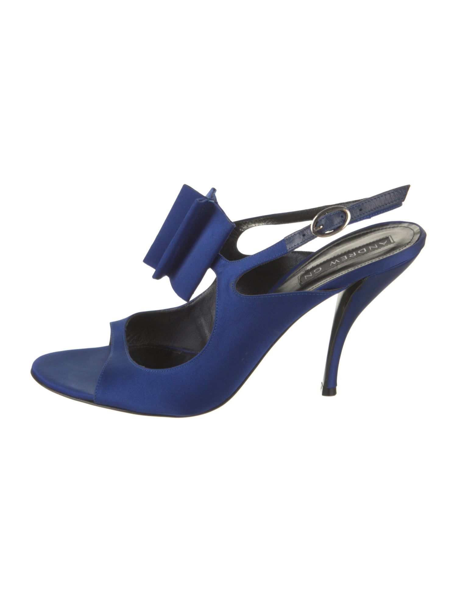 Andrew Gn Satin Slingback Sandals
