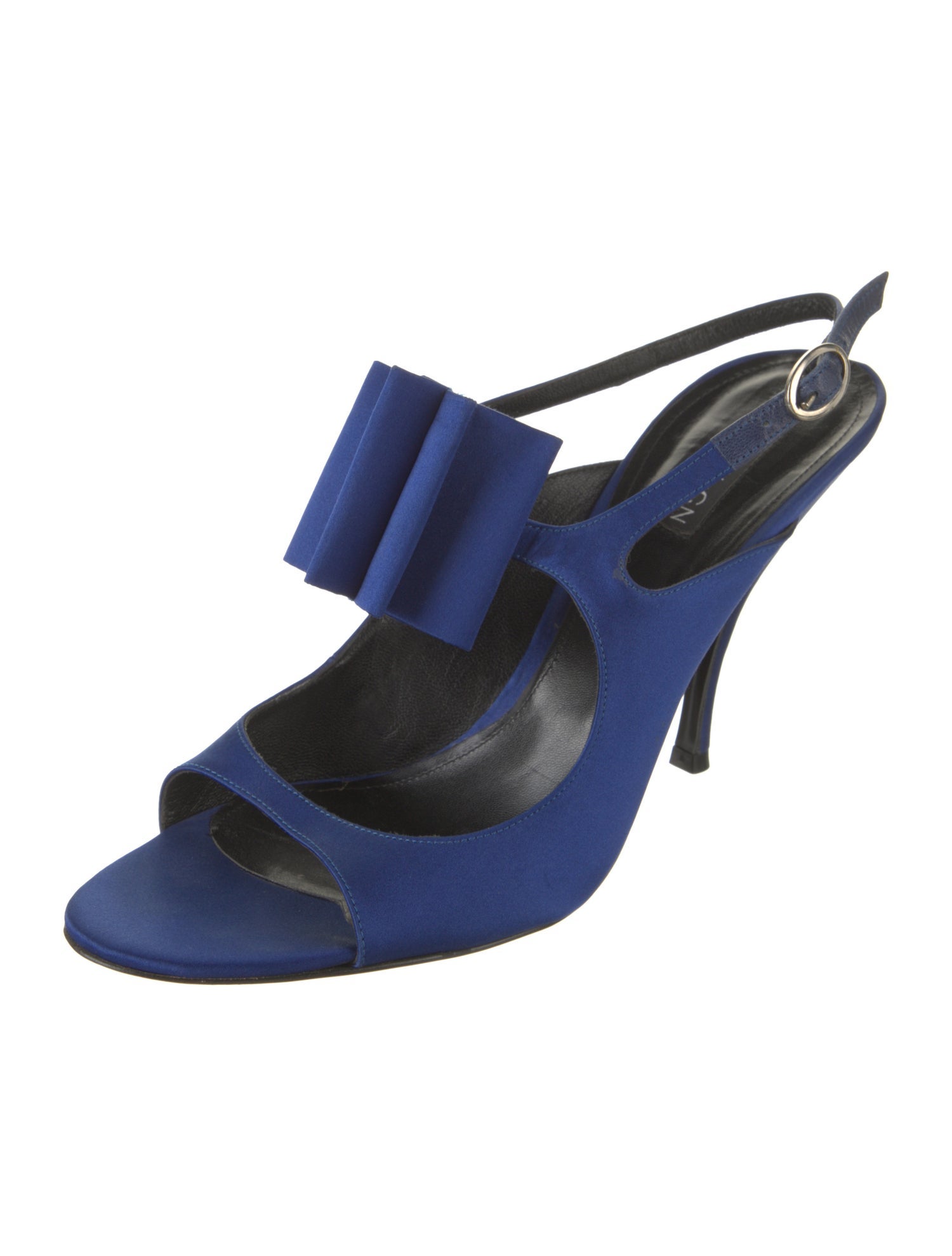 Andrew Gn Satin Slingback Sandals