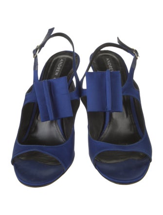Andrew Gn Satin Slingback Sandals