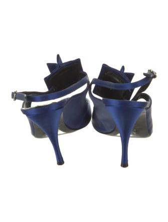 Andrew Gn Satin Slingback Sandals