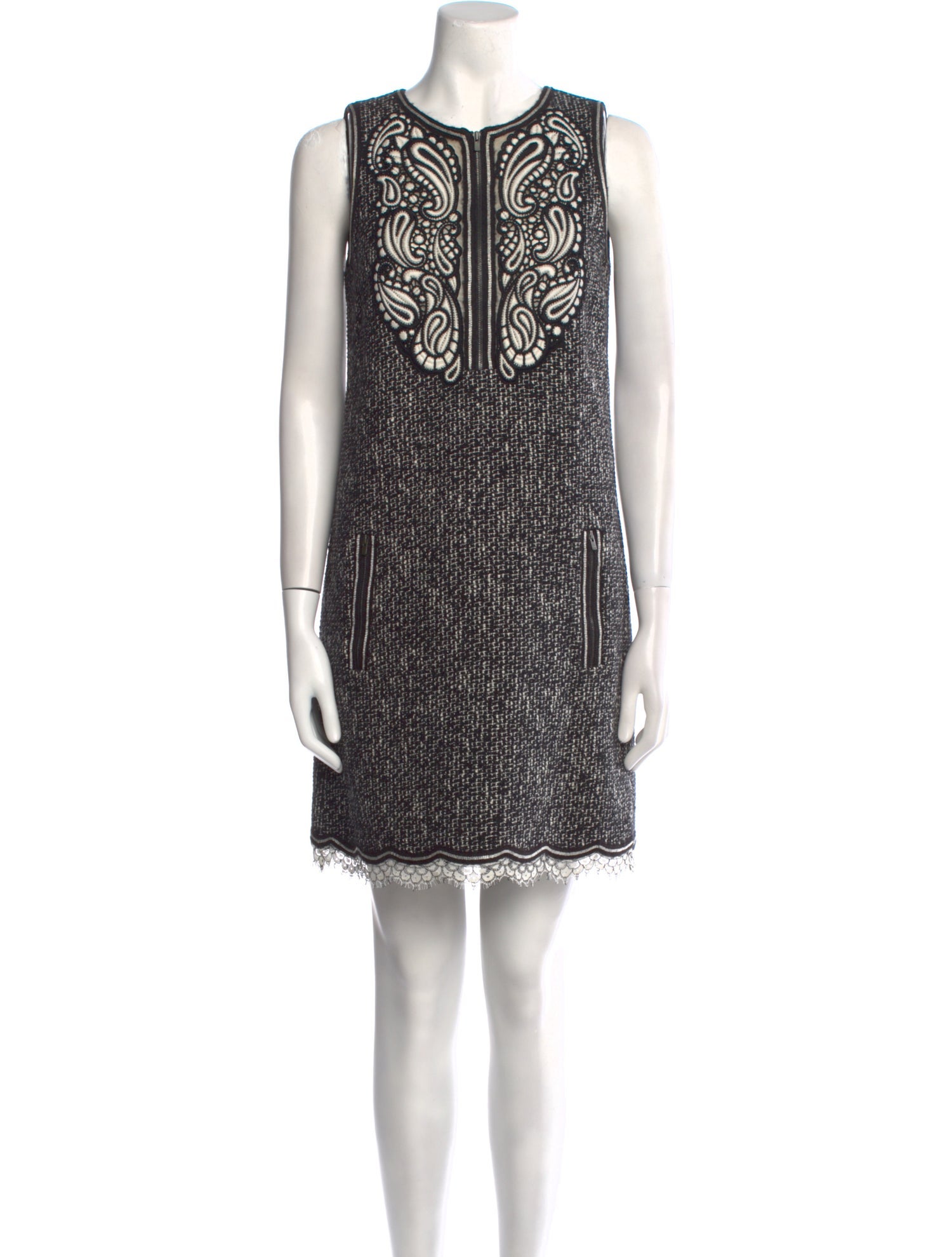 Andrew Gn Crew Neck Mini Dress