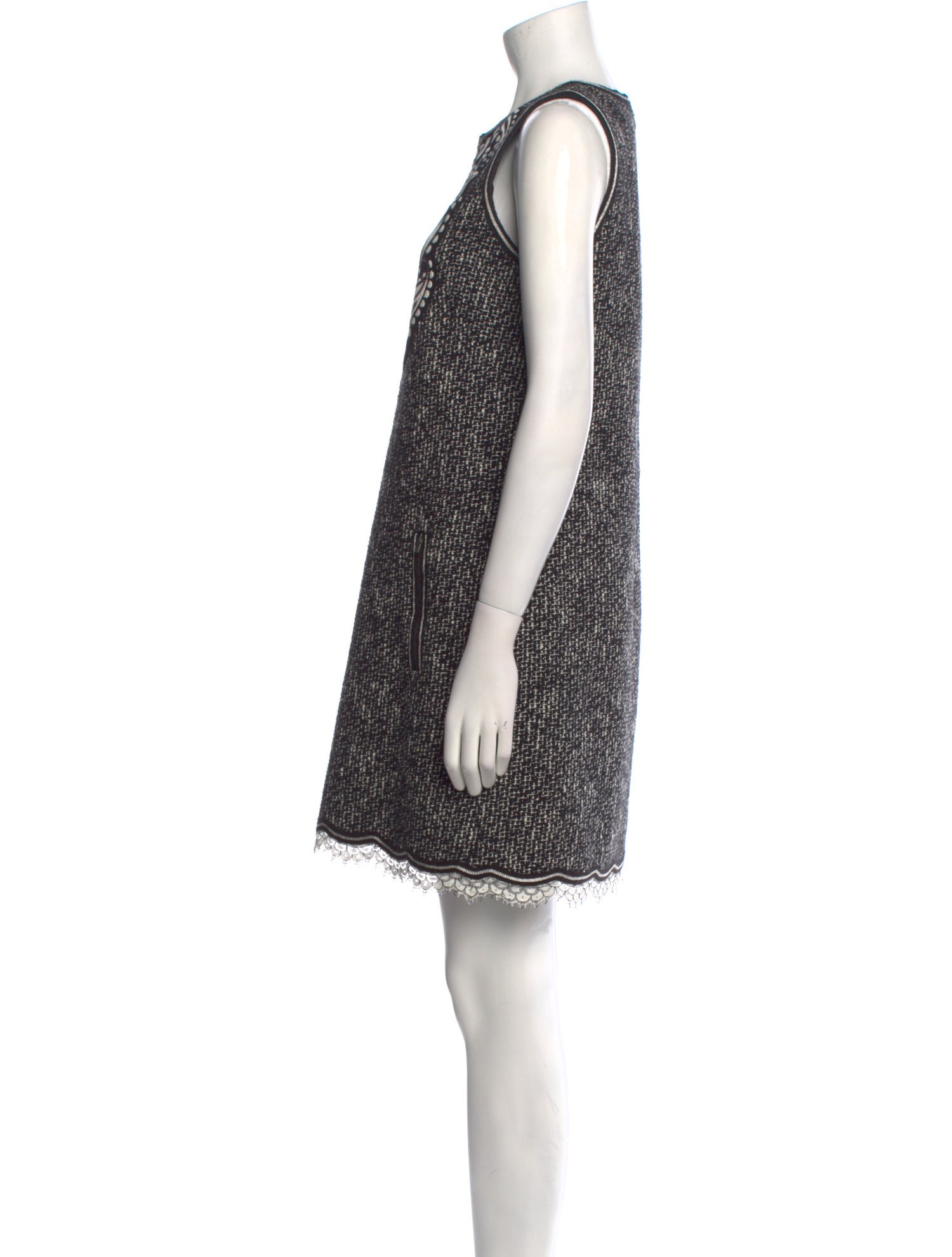 Andrew Gn Crew Neck Mini Dress