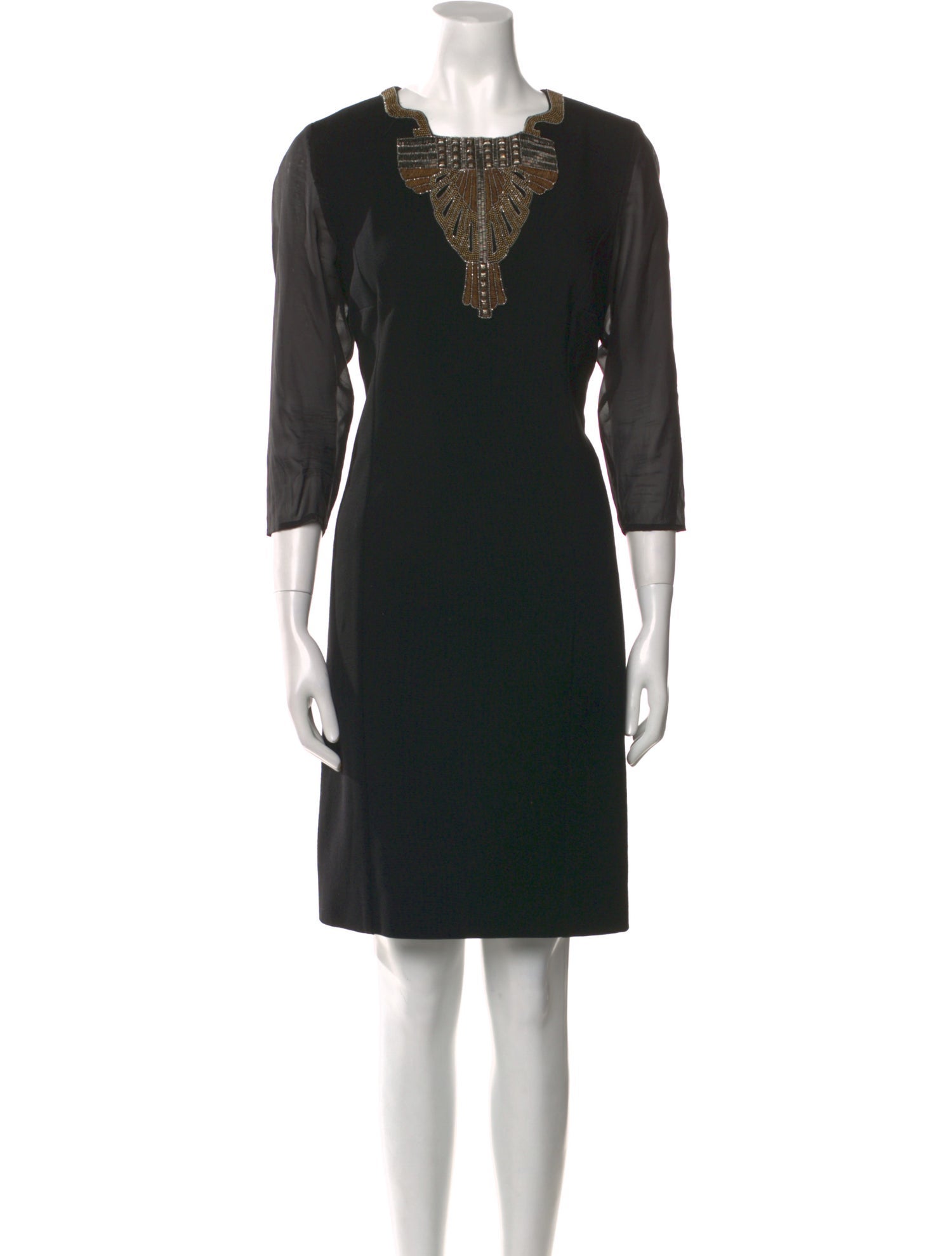 Andrew Gn Virgin Wool Knee-Length Dress