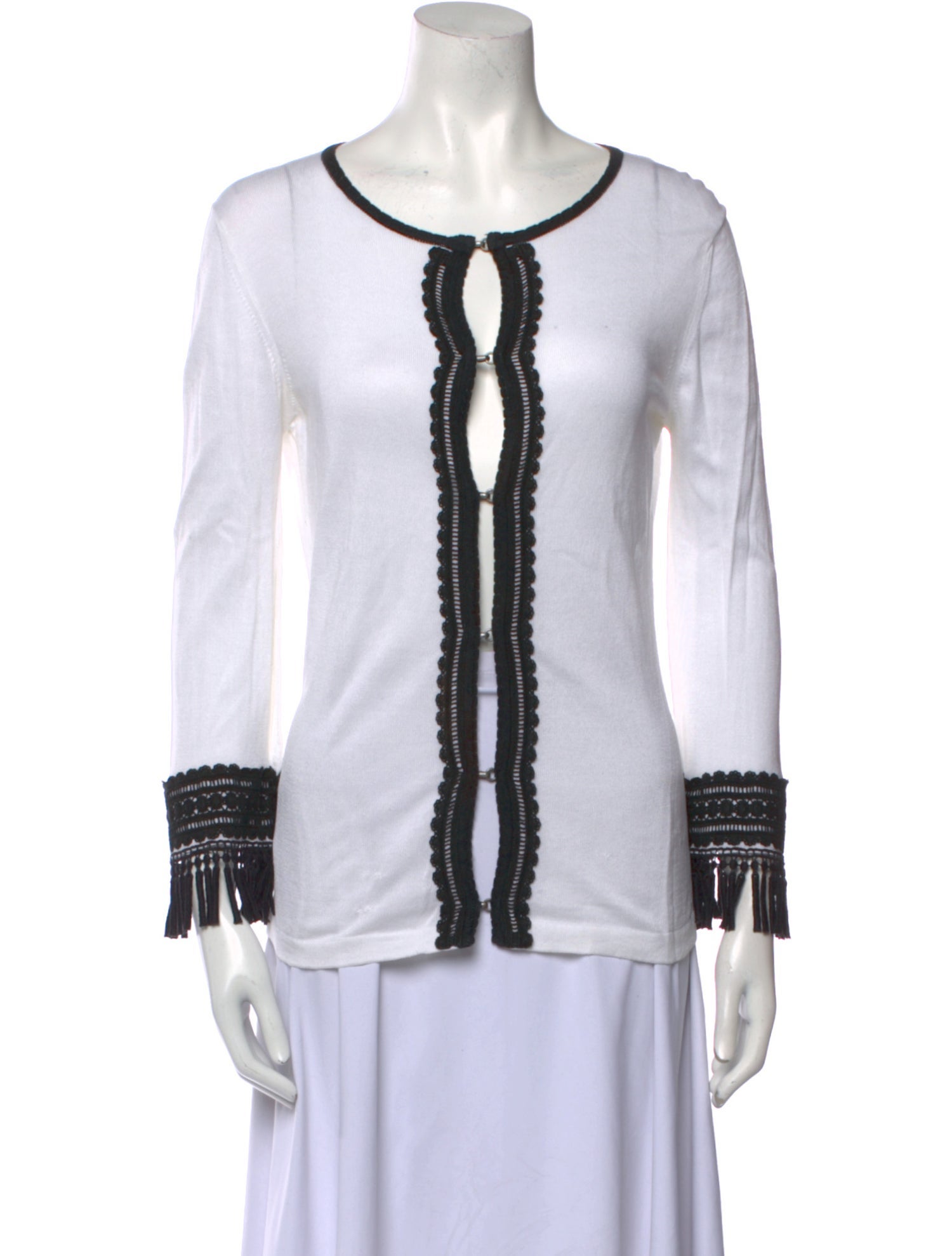 Andrew Gn Striped Scoop Neck Sweater