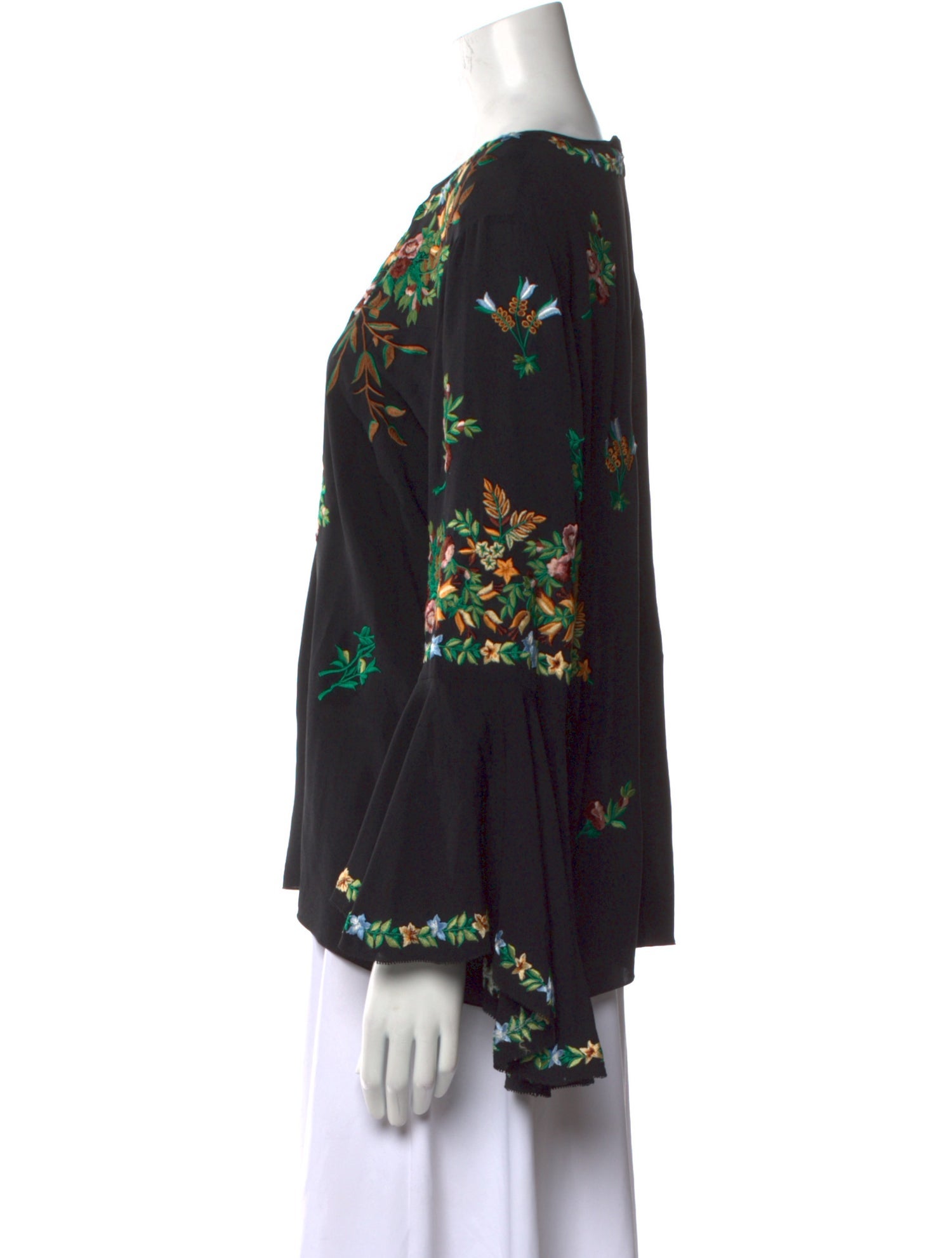 Andrew Gn Silk Floral Print Blouse