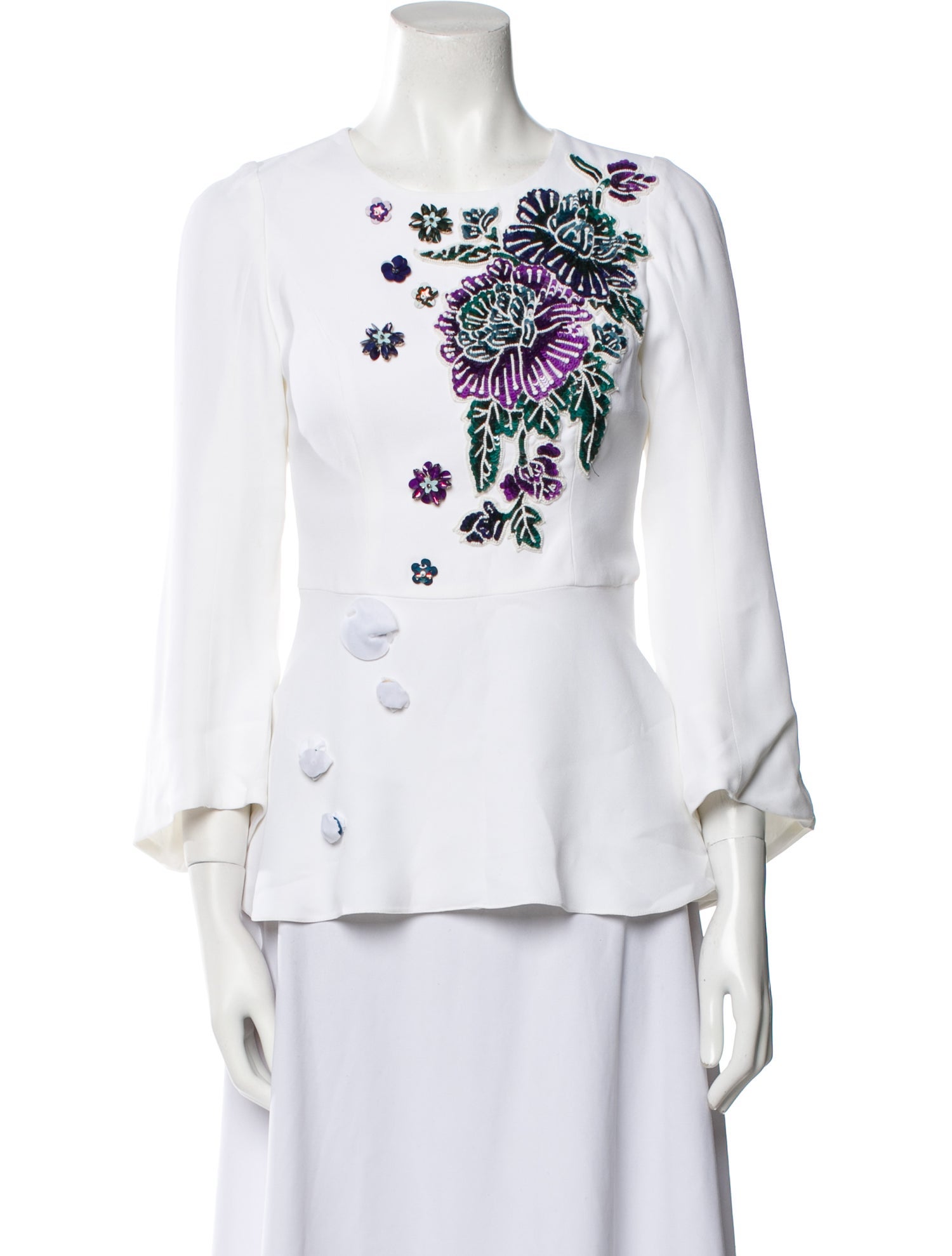 Andrew Gn Graphic Print Crew Neck Blouse