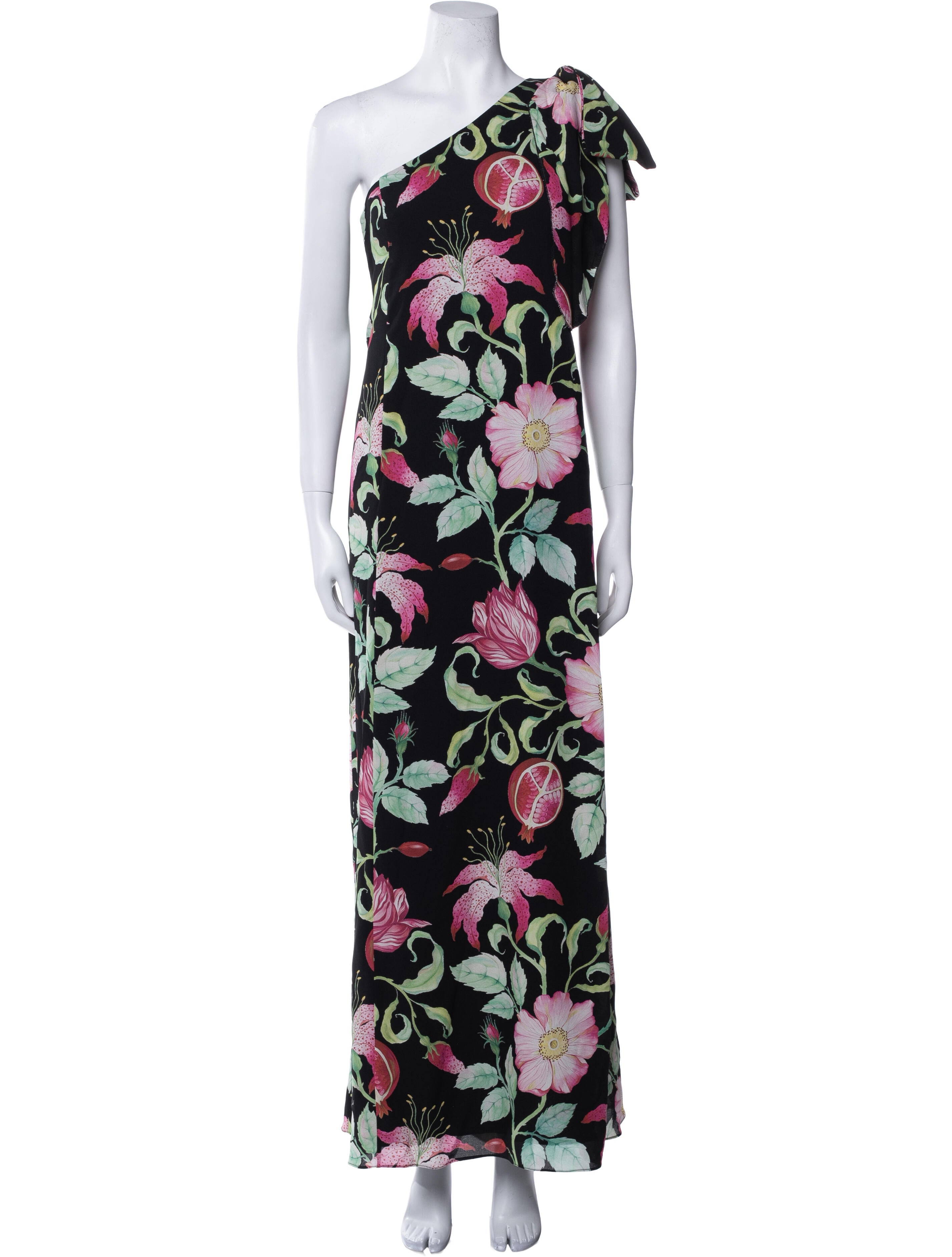 Andrew Gn Floral Print Long Dress
