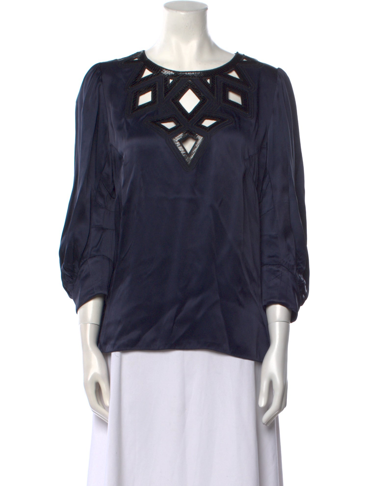 Andrew Gn Bateau Neckline Three-Quarter Sleeve Blouse