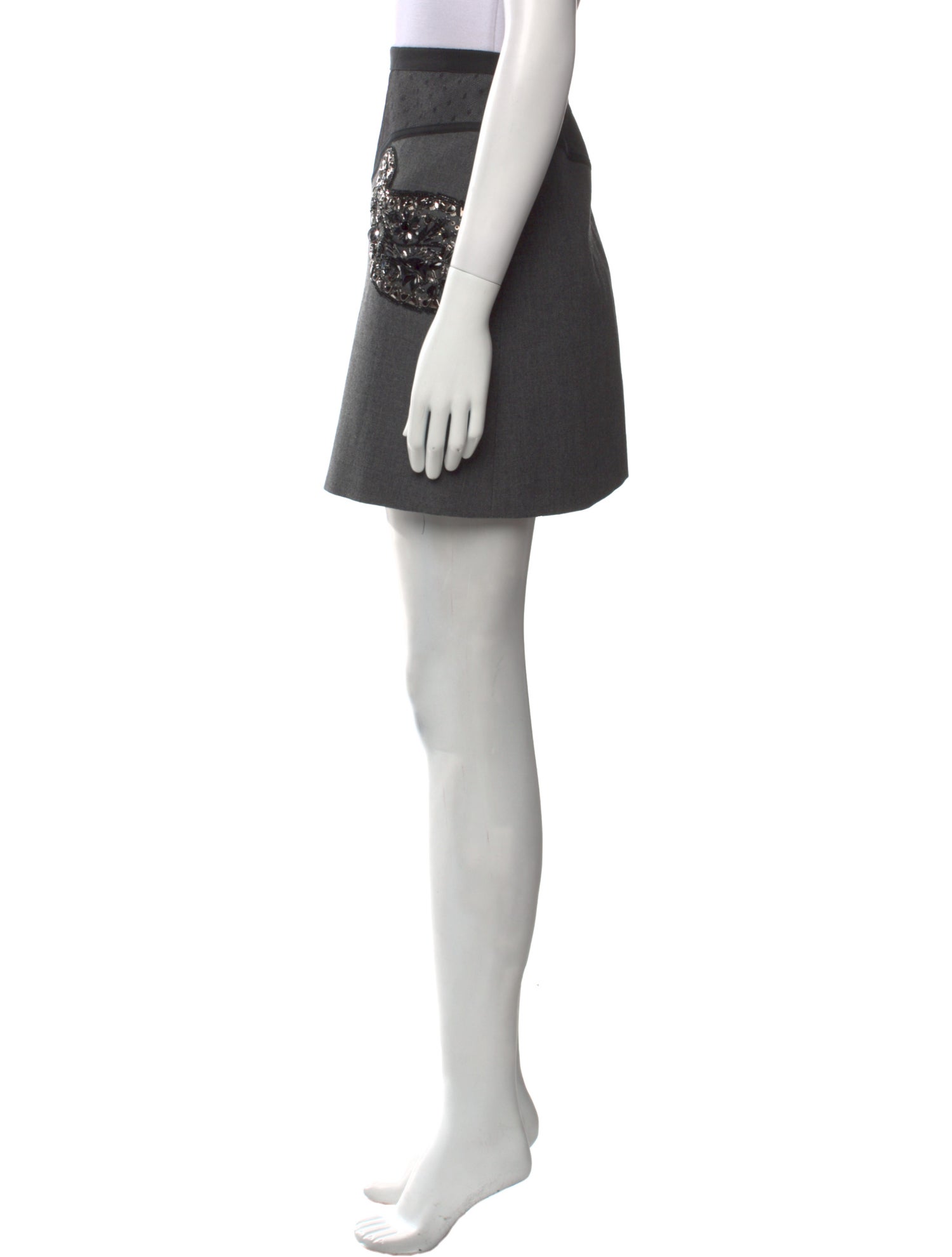 Andrew Gn Virgin Wool Mini Skirt