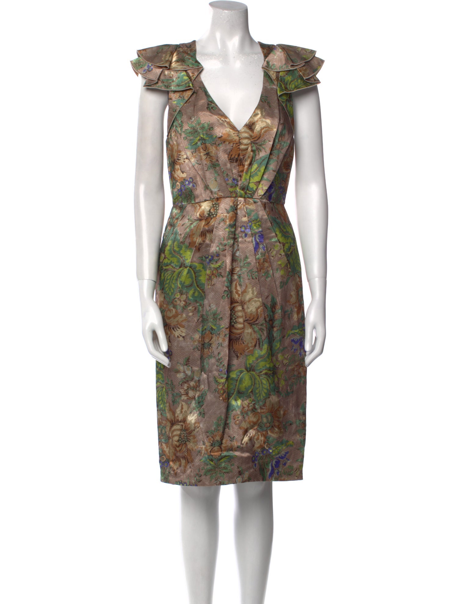 Andrew Gn Printed Midi Length Dress