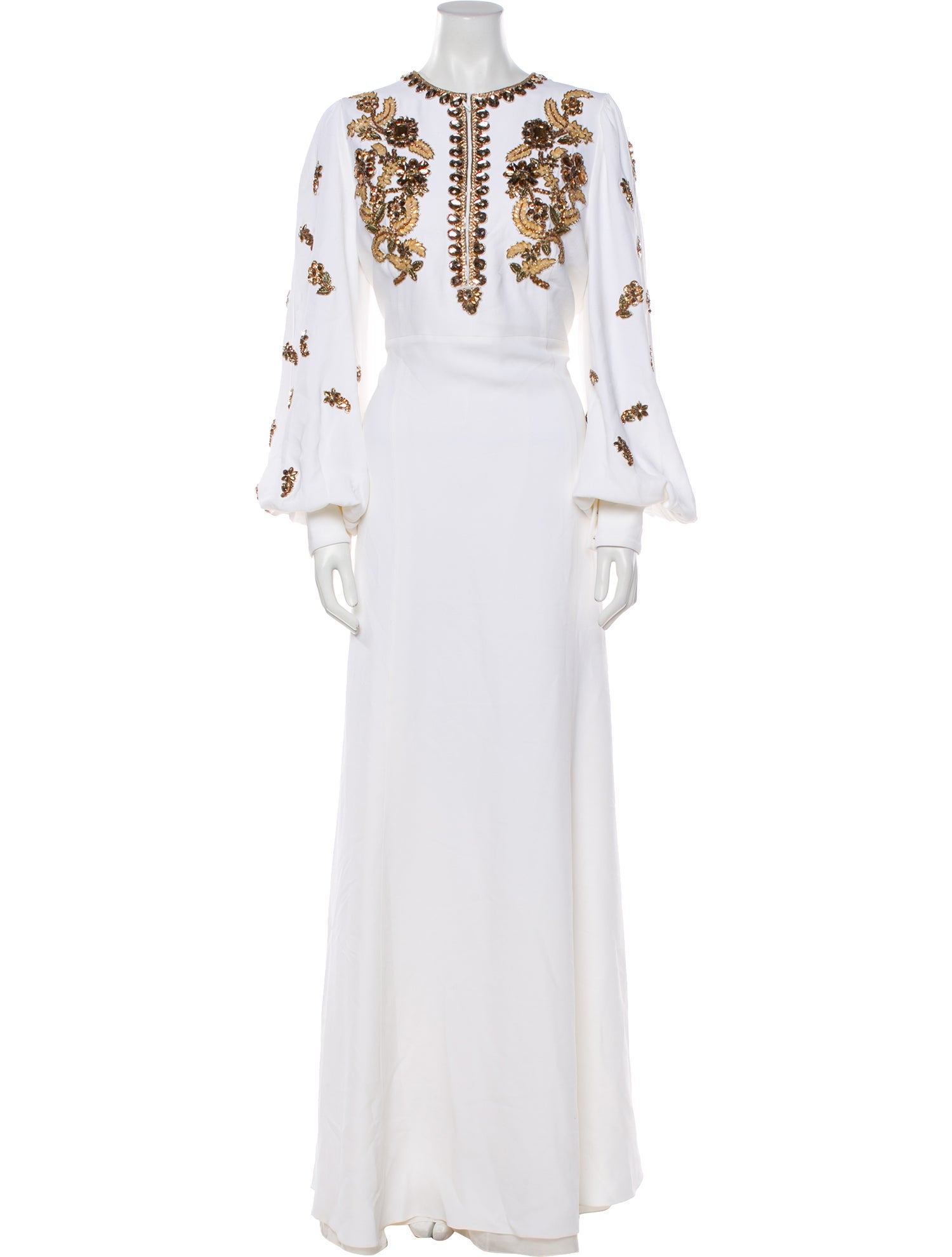 Andrew Gn Crew Neck Long Dress