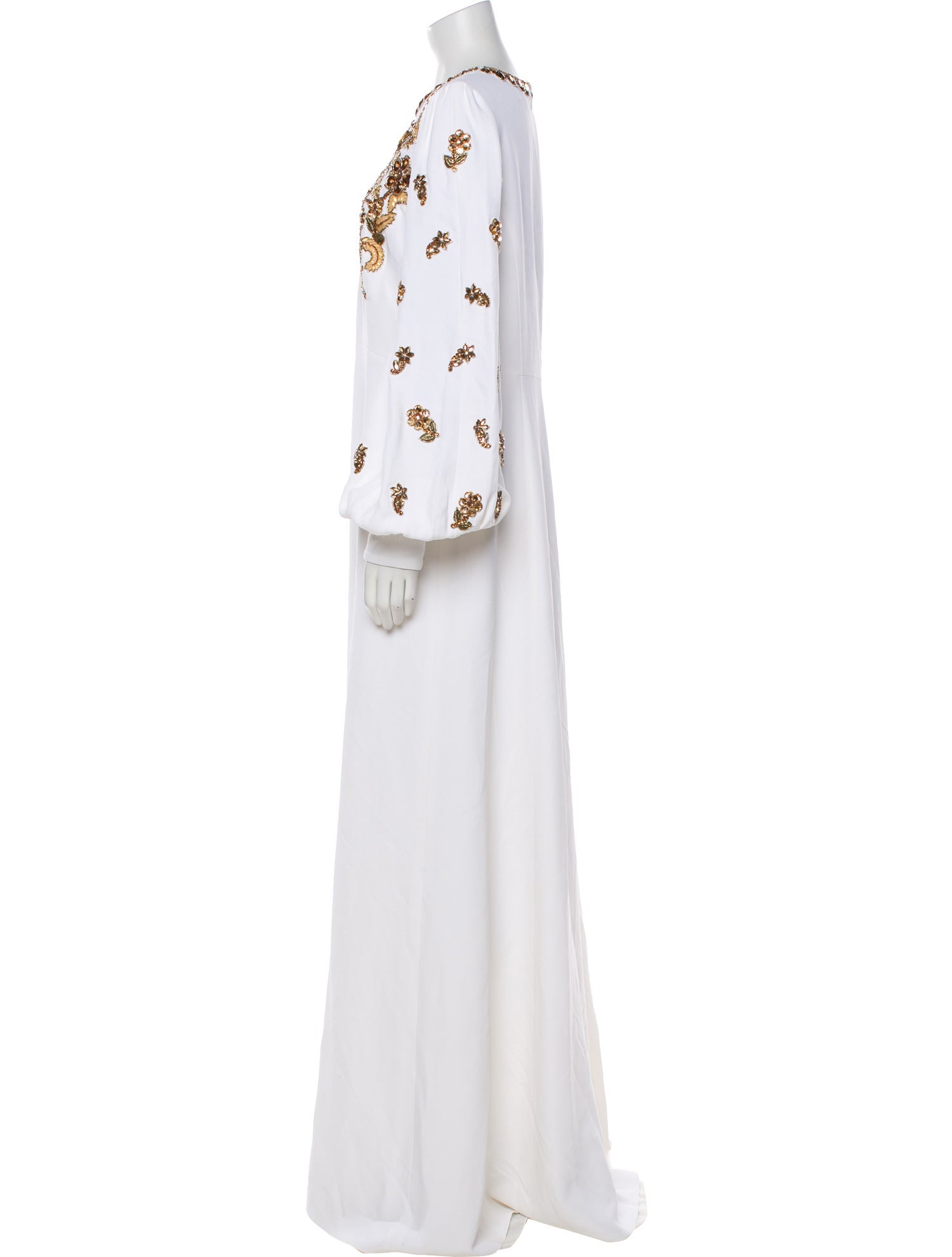 Andrew Gn Crew Neck Long Dress