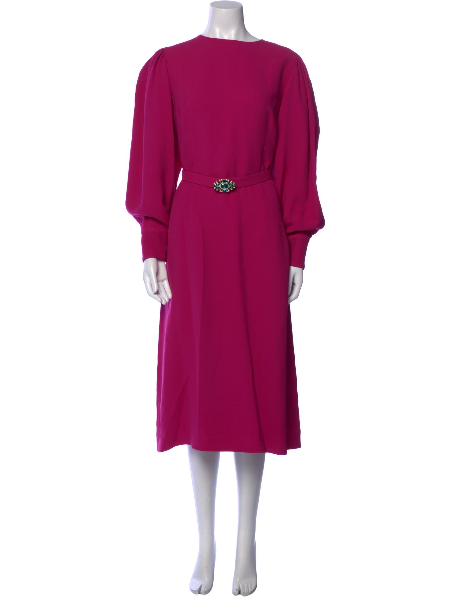 Andrew Gn Crew Neck Midi Length Dress
