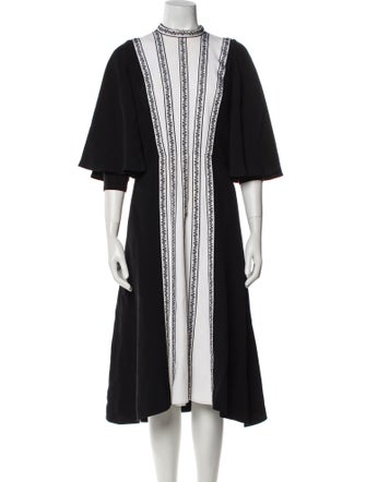 Andrew Gn Mock Neck Midi Length Dress