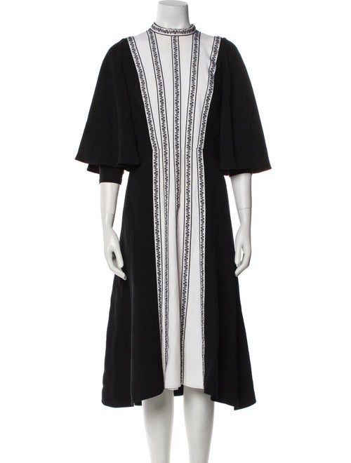 Andrew Gn Mock Neck Midi Length Dress