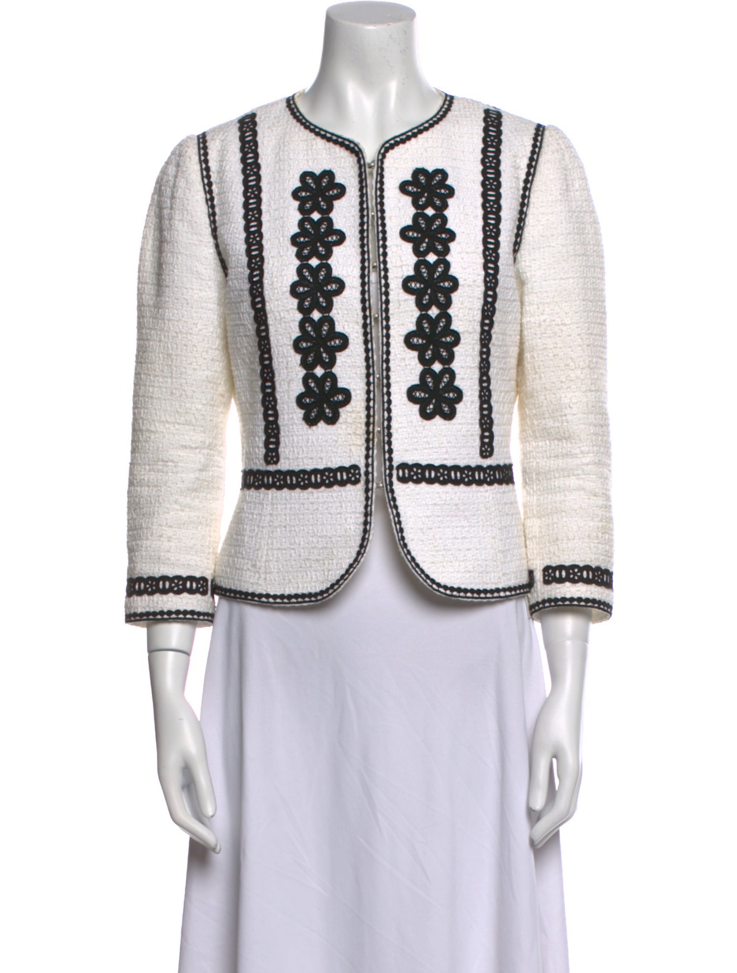 Andrew Gn Tweed Pattern Crew Neck Sweater