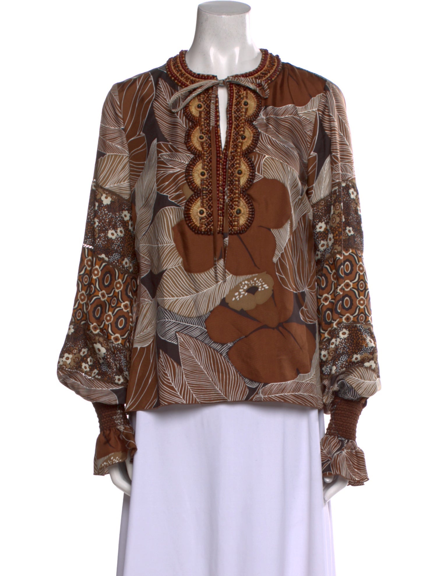 Andrew Gn Silk Printed Blouse