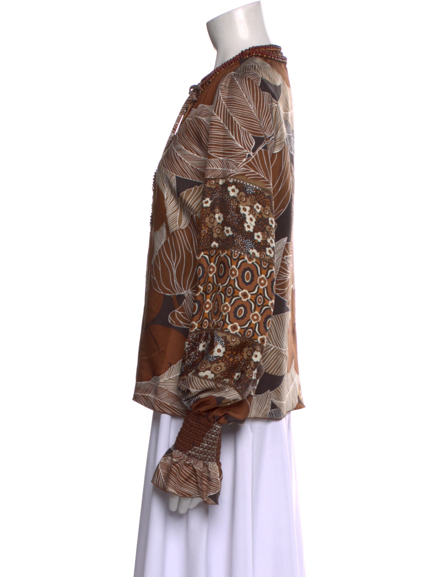 Andrew Gn Silk Printed Blouse