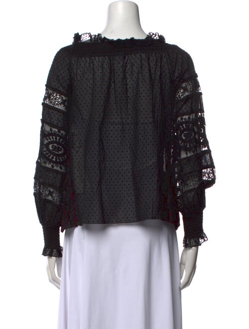 Andrew Gn Lace Pattern Scoop Neck Blouse