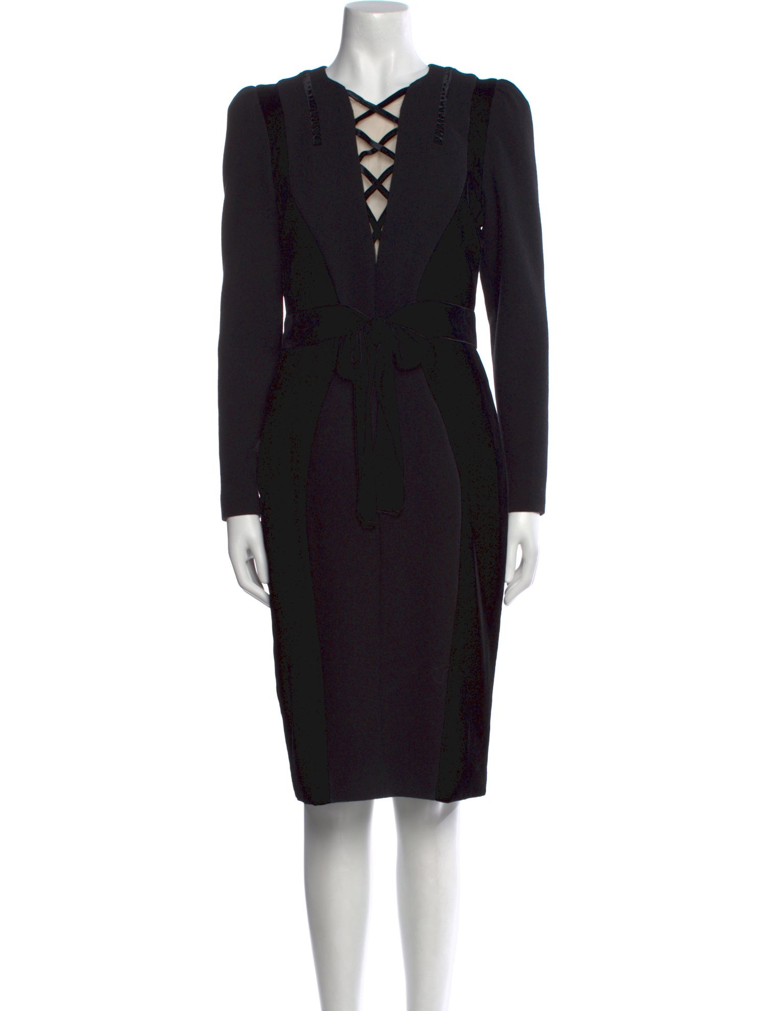 Andrew Gn Virgin Wool Midi Length Dress