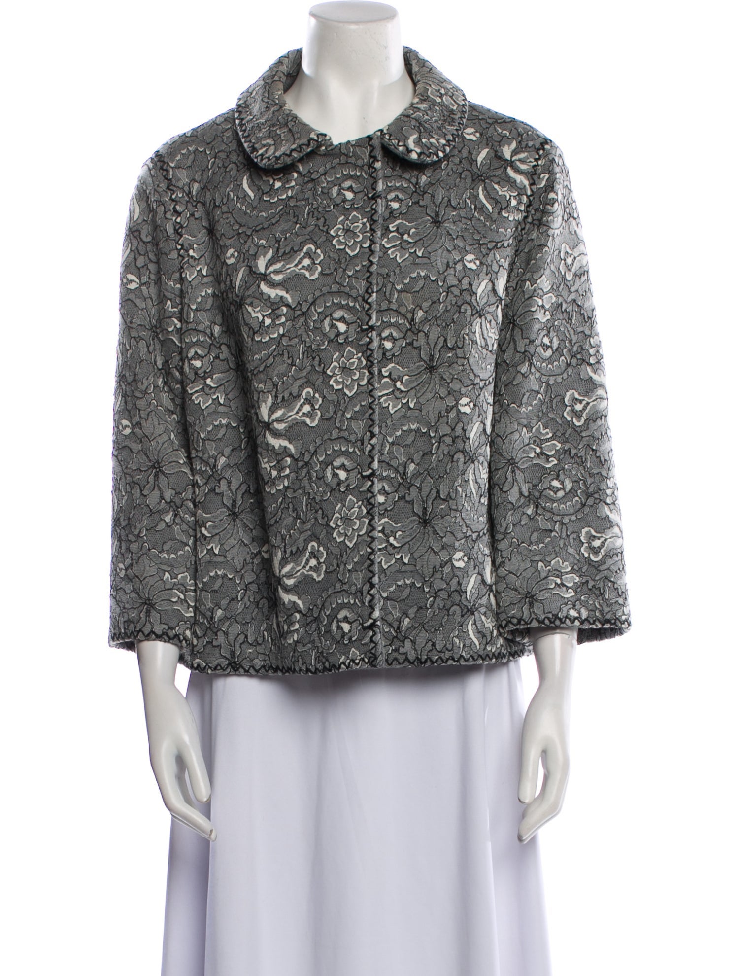 Andrew Gn Virgin Wool Tweed Pattern Evening Jacket
