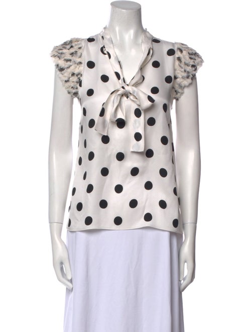 Andrew Gn Silk Polka Dot Print Top