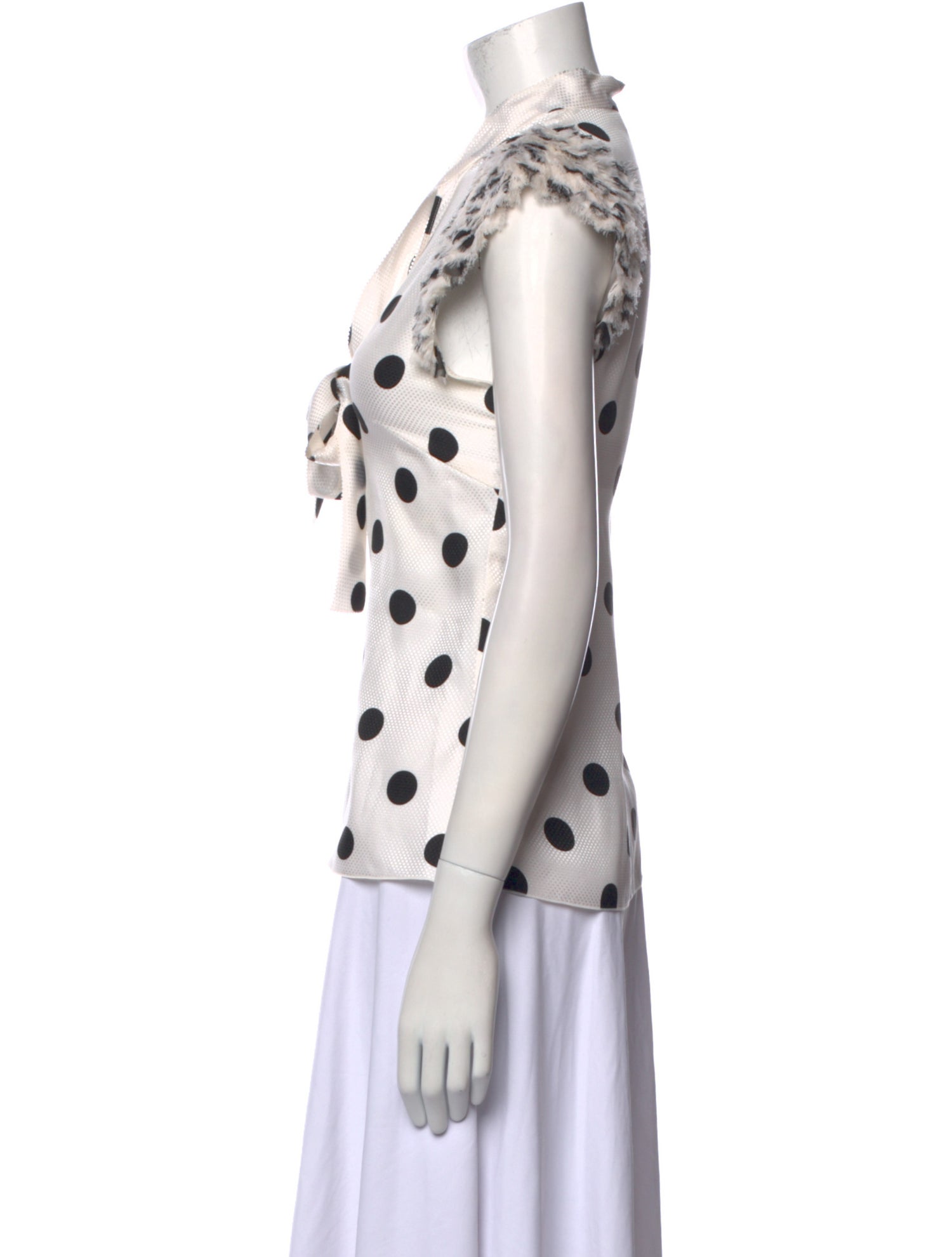 Andrew Gn Silk Polka Dot Print Top