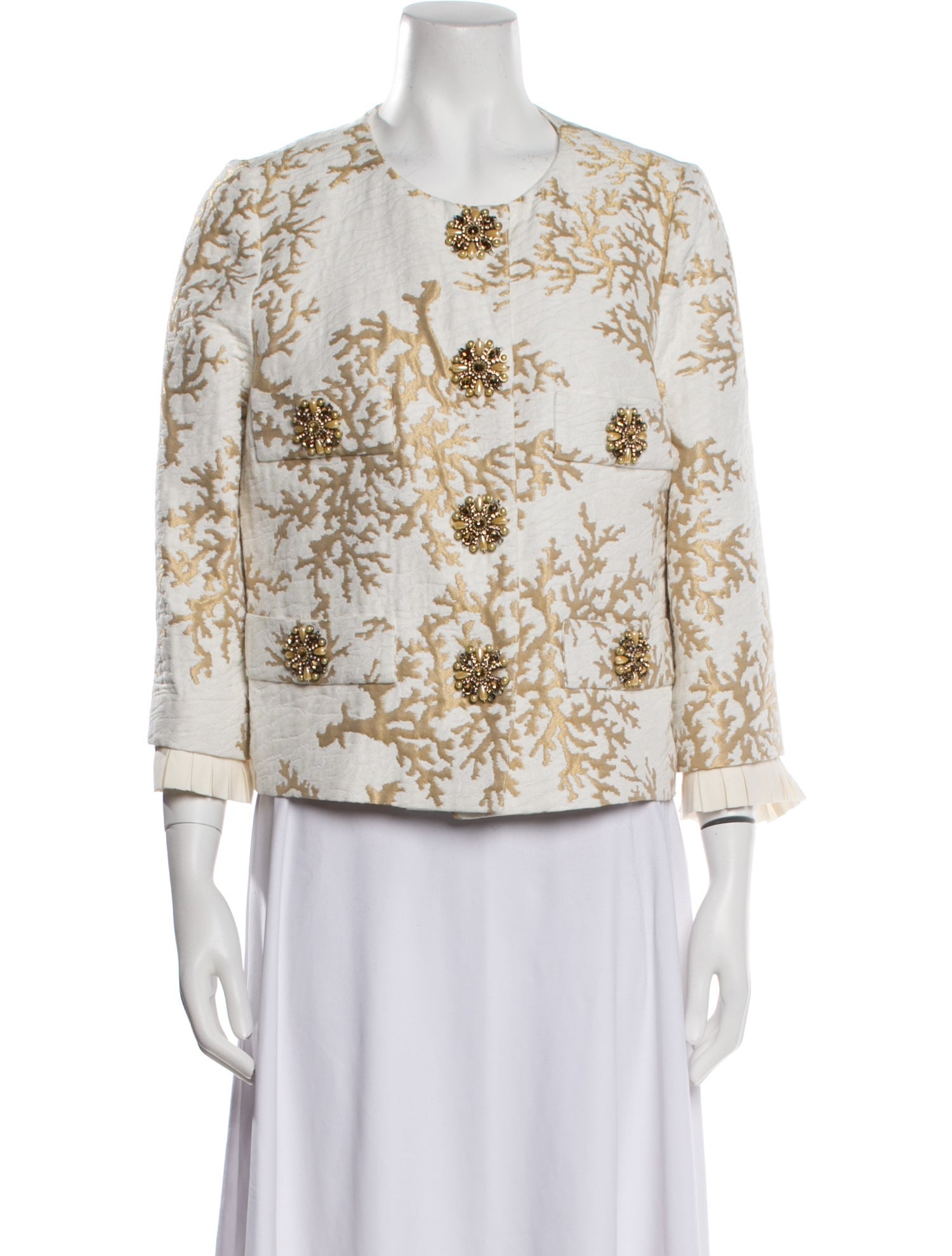 Andrew Gn Floral Print Evening Jacket