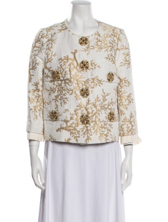 Andrew Gn Floral Print Evening Jacket