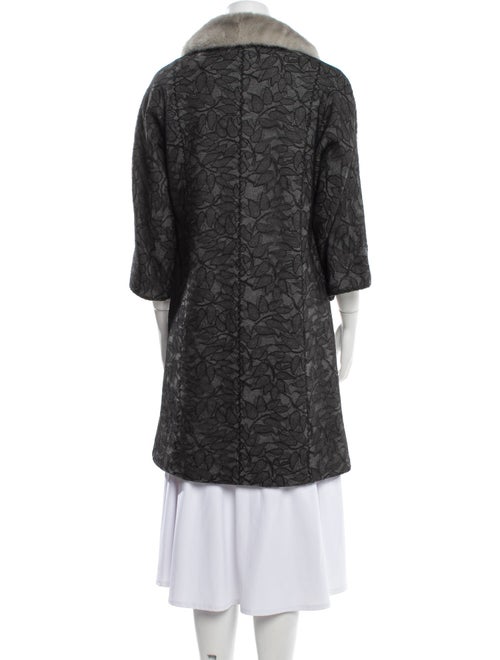 Andrew Gn Virgin Wool Lace Pattern Faux Fur Jacket