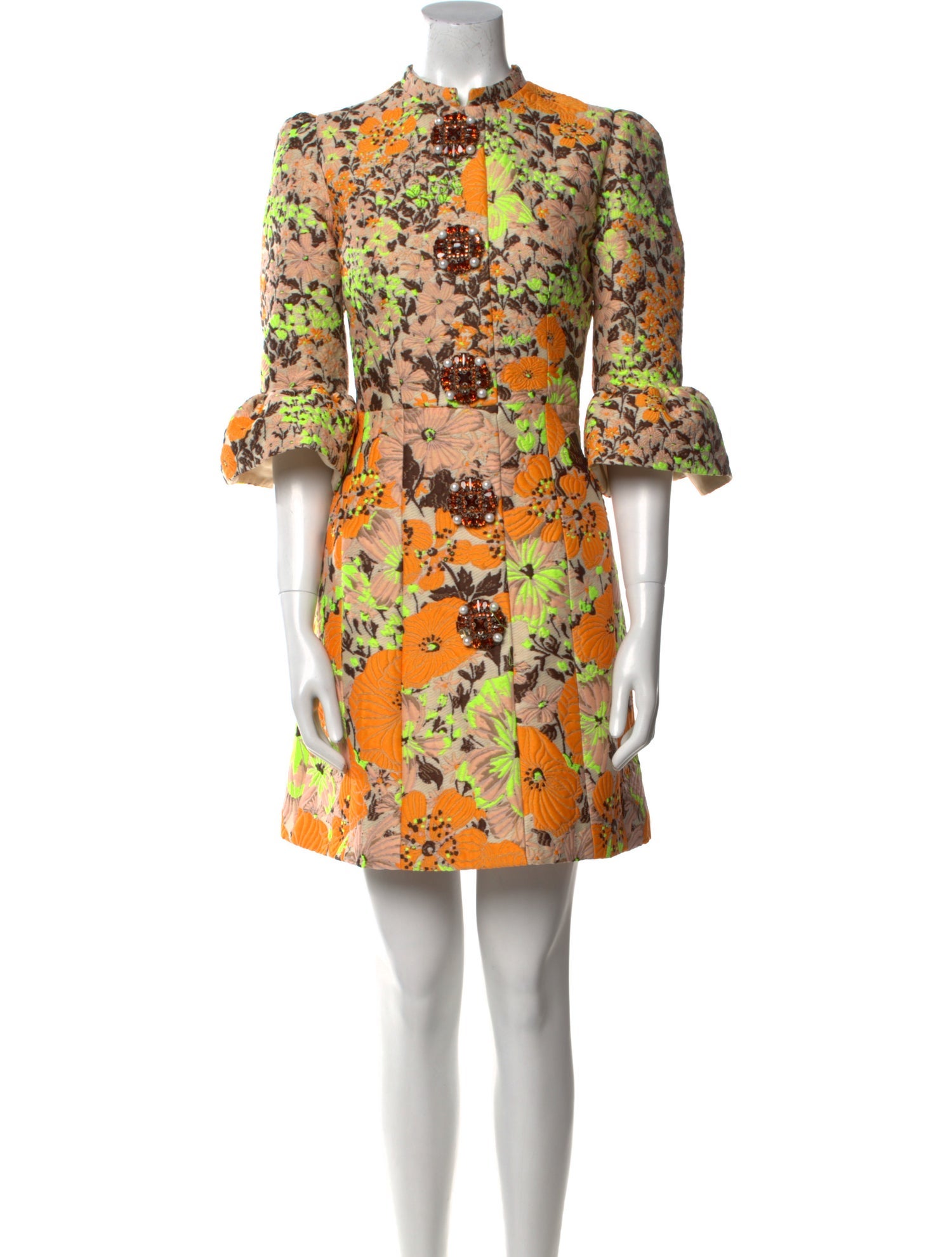 Andrew Gn Floral Print Mini Dress