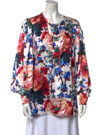 Andrew Gn Silk Floral Print Tunic