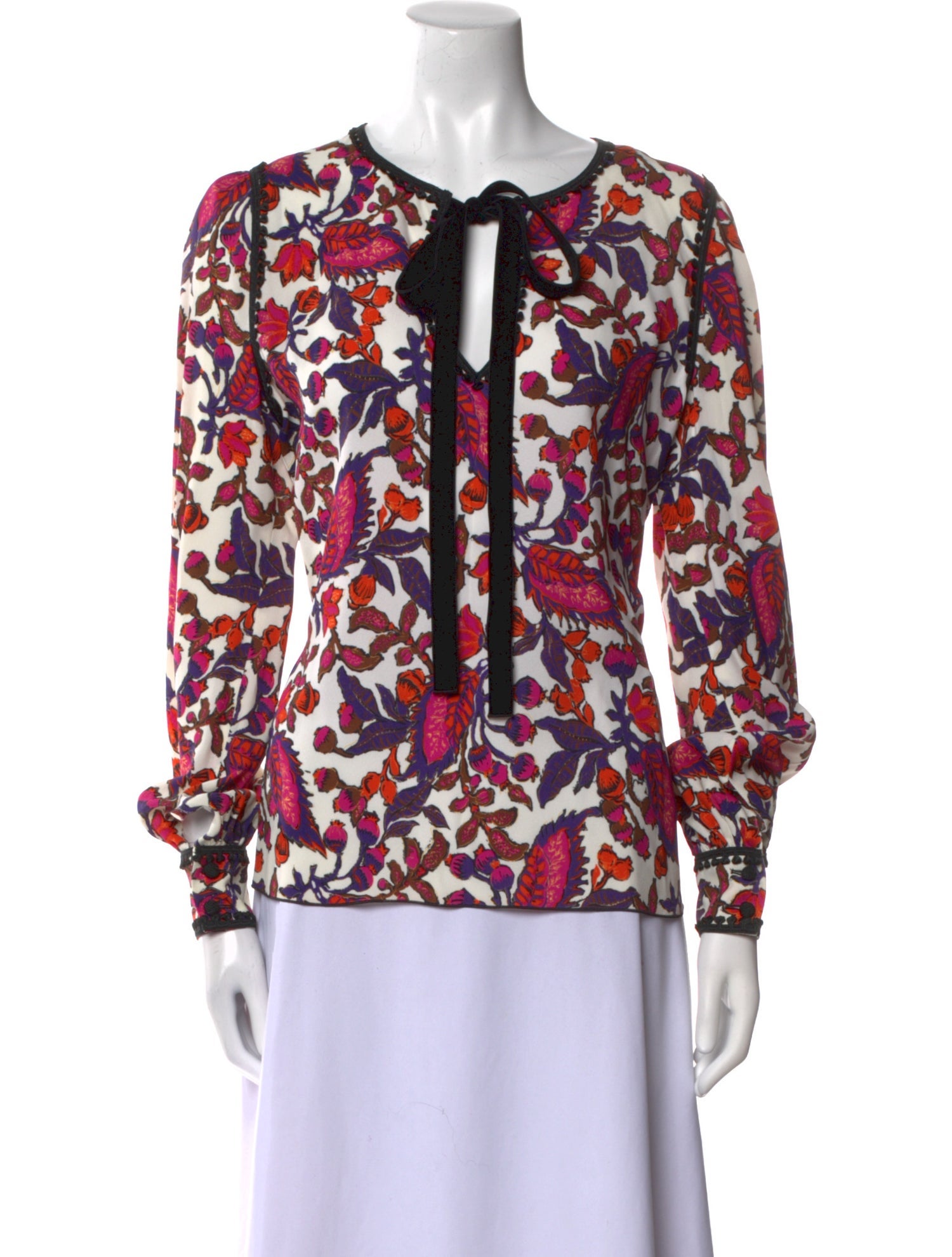 Andrew Gn Printed V-Neck Blouse