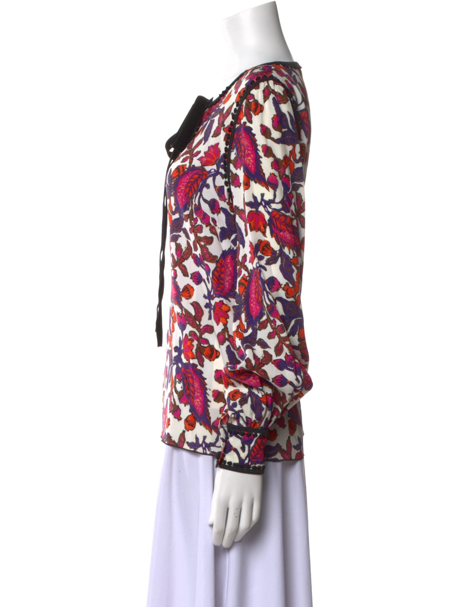 Andrew Gn Printed V-Neck Blouse