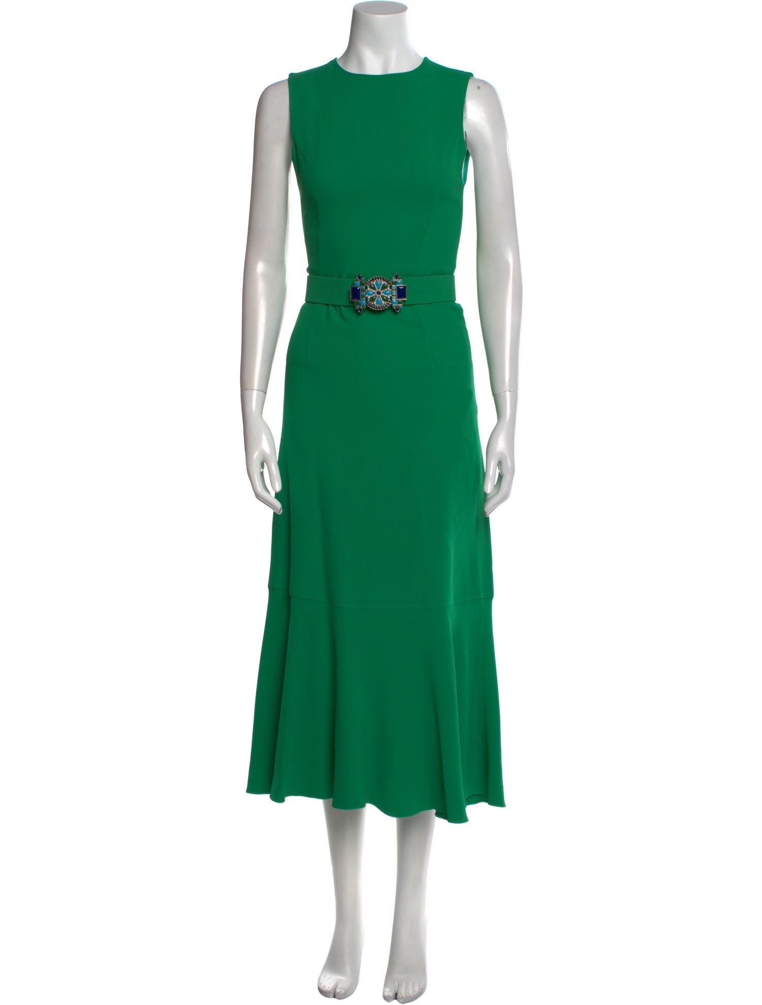 Andrew Gn Crew Neck Long Dress