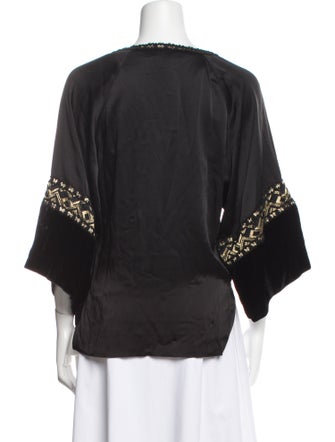 Andrew Gn Printed Square Neckline Blouse