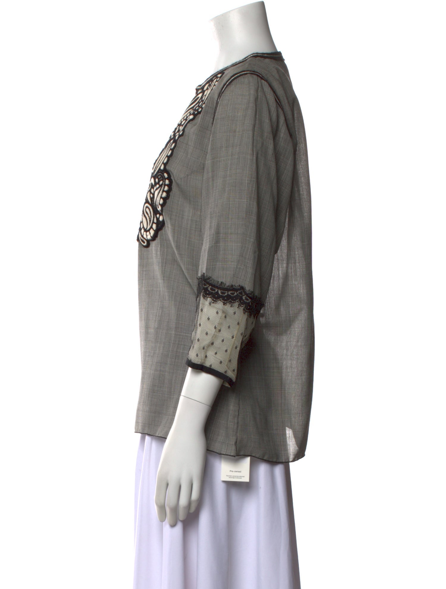 Andrew Gn Crew Neck Three-Quarter Sleeve Sweatshirt