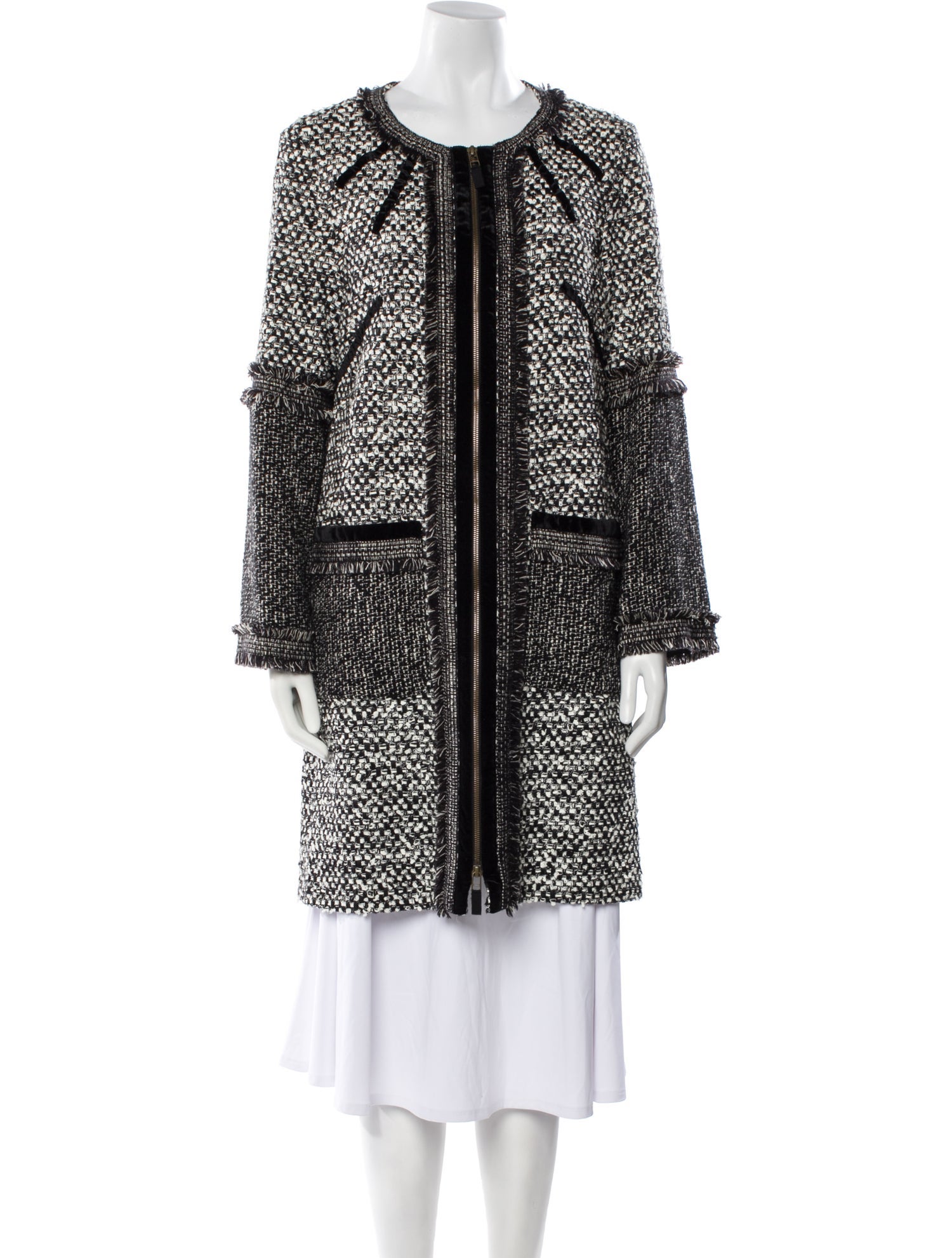 Andrew Gn Tweed Pattern Coat