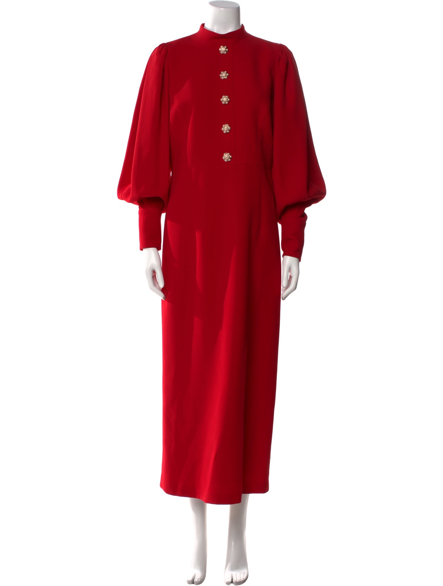 Andrew Gn Mock Neck Long Dress