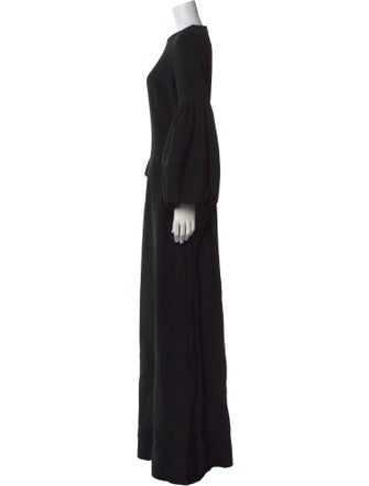 Andrew Gn Crew Neck Long Dress