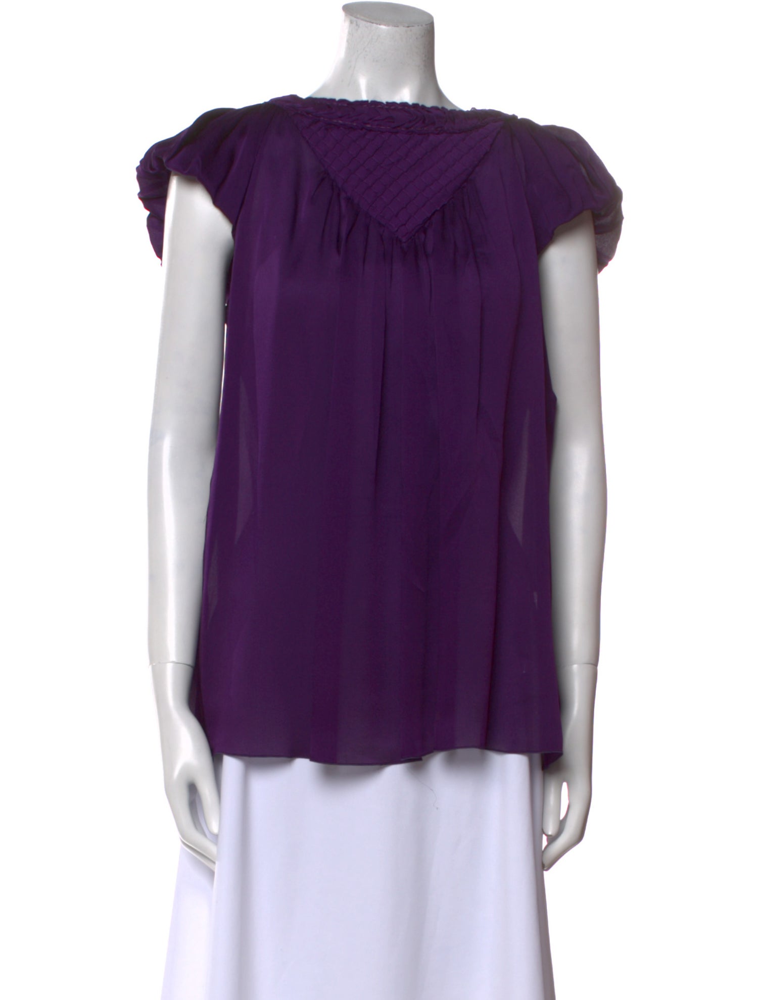 Andrew Gn Silk Bateau Neckline Blouse