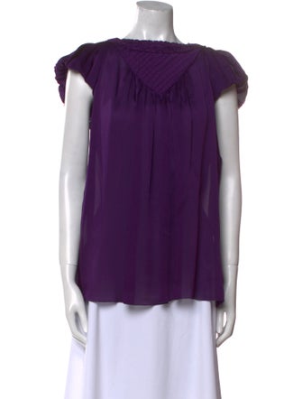 Andrew Gn Silk Bateau Neckline Blouse