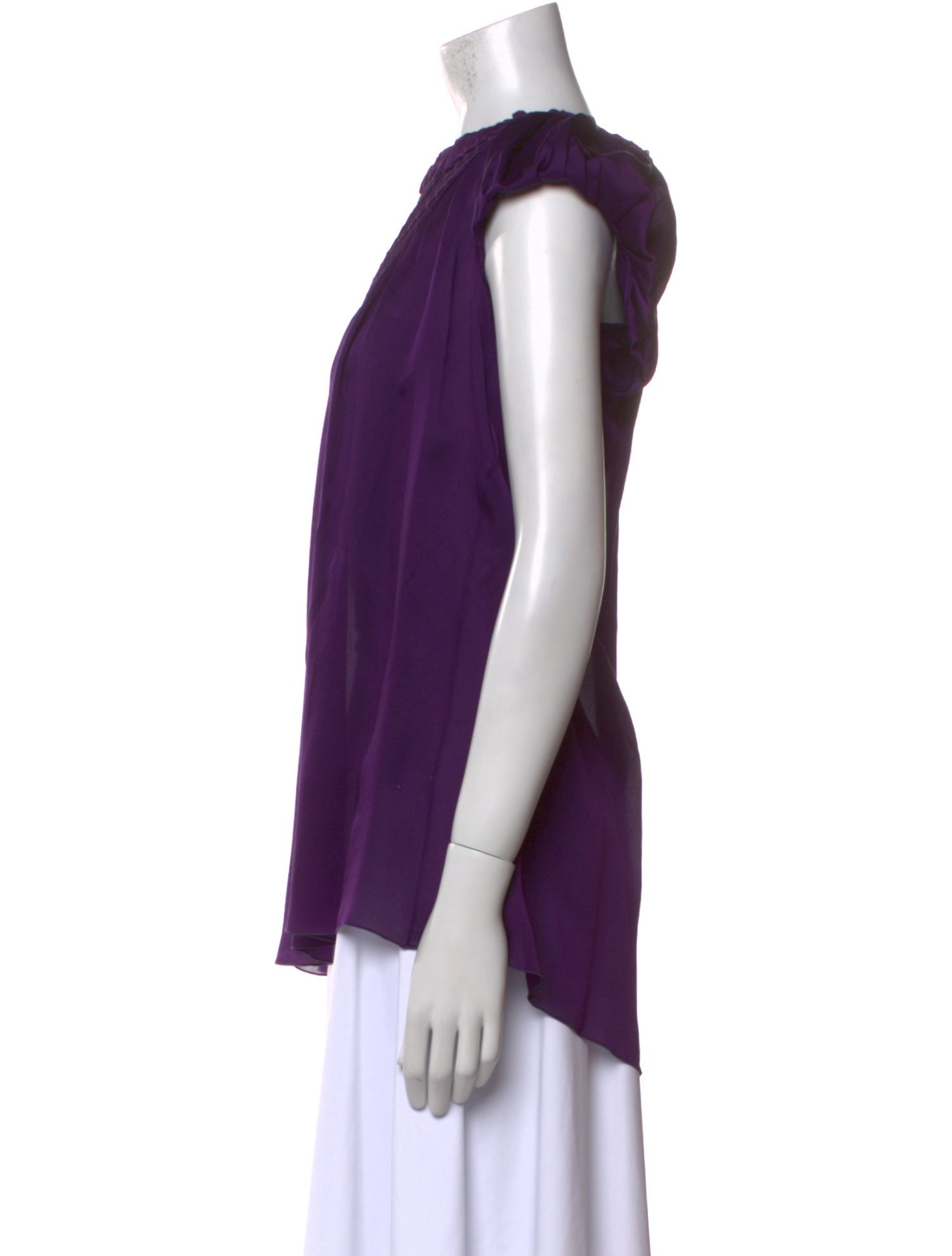 Andrew Gn Silk Bateau Neckline Blouse